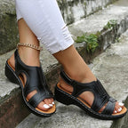 Women Wedge Sandals, Premium Leather Orthopedic Sandals