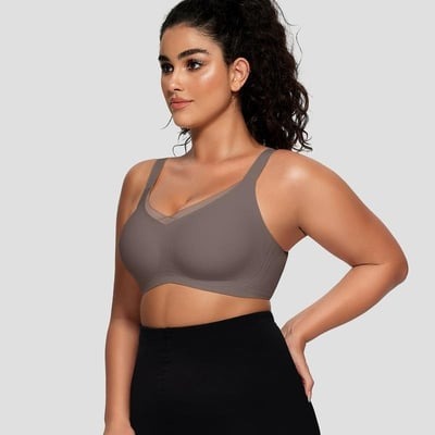 Wireless Mesh V-Neck Bralette for Women