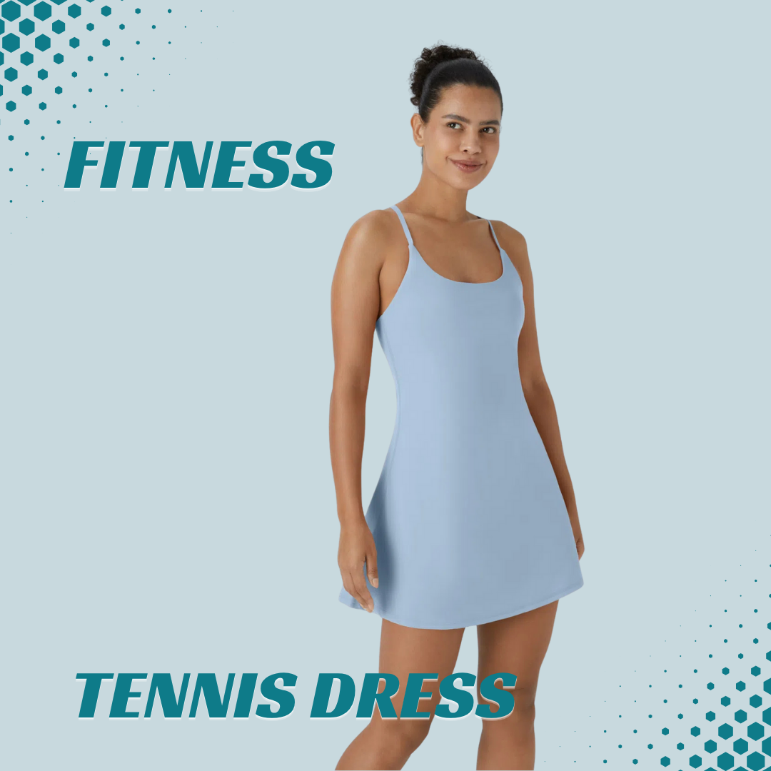 Women's Active Tennis Dress with Built-In Bra & Shorts