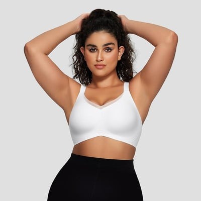 Wireless Mesh V-Neck Bralette for Women
