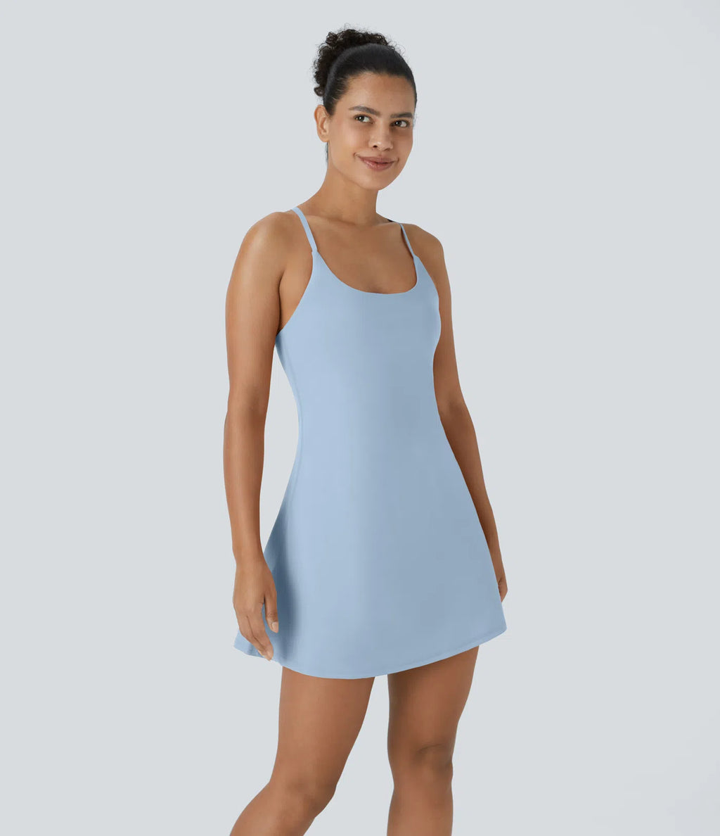 Women's Active Tennis Dress with Built-In Bra & Shorts