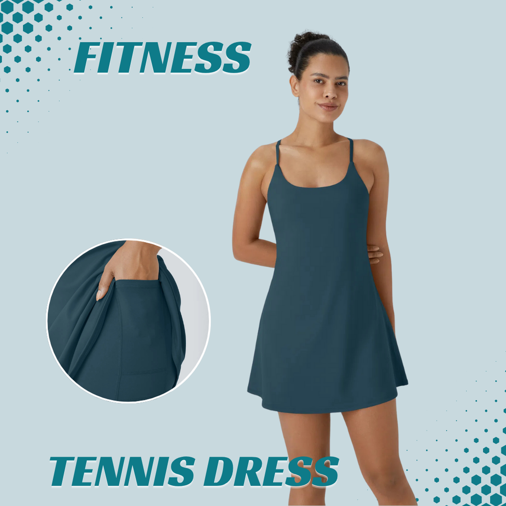 Women's Active Tennis Dress with Built-In Bra & Shorts