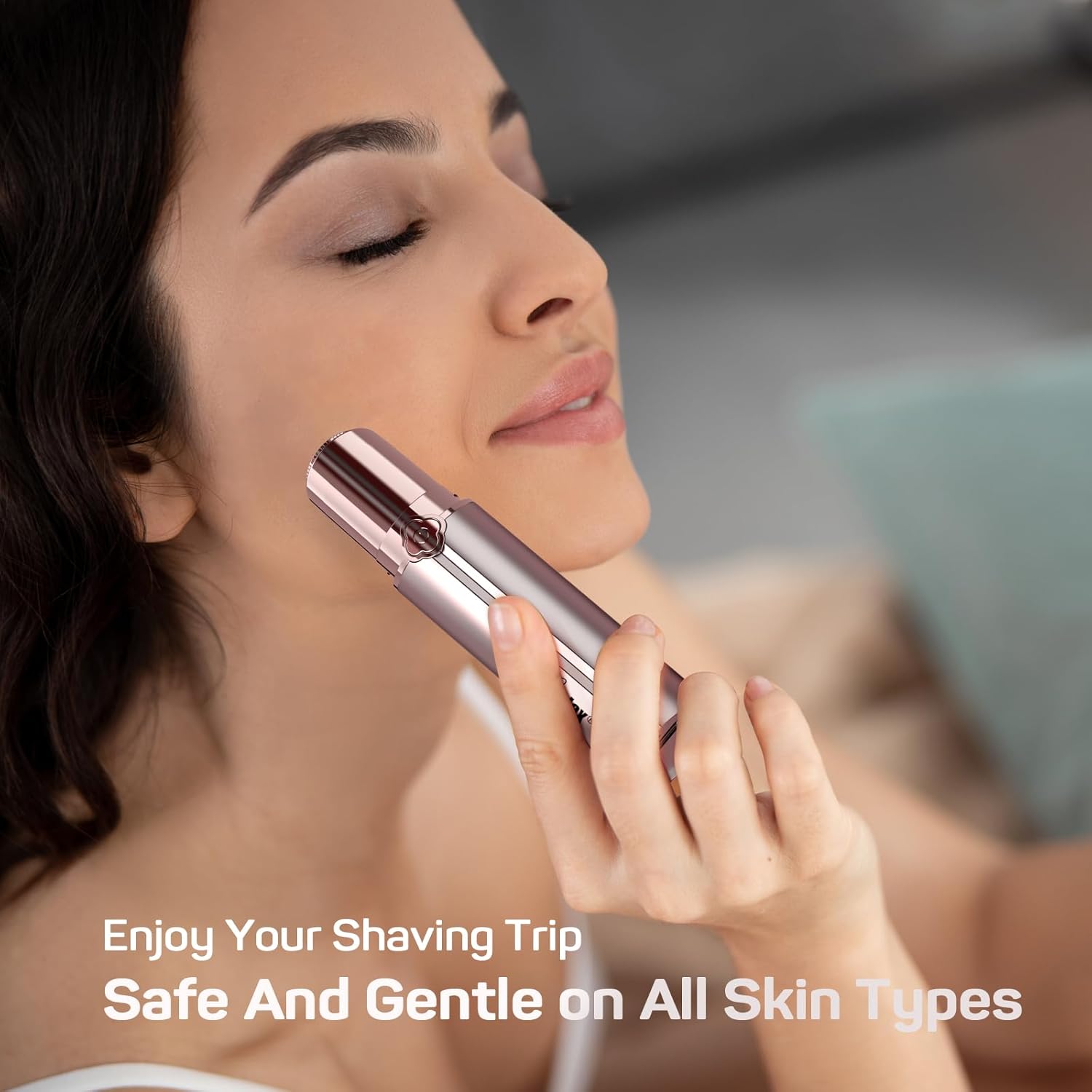 Rechargeable Facial Hair Remover for Women – Painless, with 2 Replacement Heads