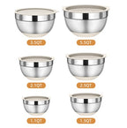 6pcs MIXING BOWL SET 304 Stainless Steel and Seal Tight BPA Free Lids