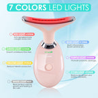 7-Color Facial & Neck Massager with Red Light Therapy – Sculpting Wand for At-Home Skincare