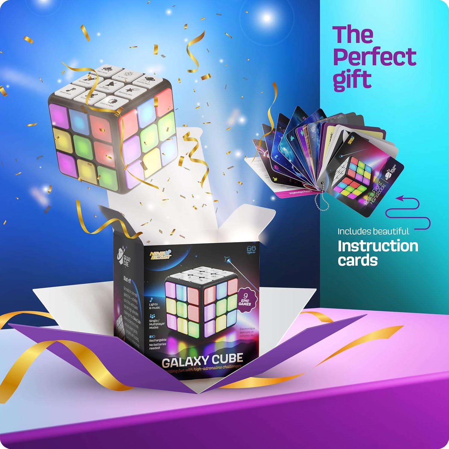 Rechargeable Game Activity Cube – Brain & Memory Toy