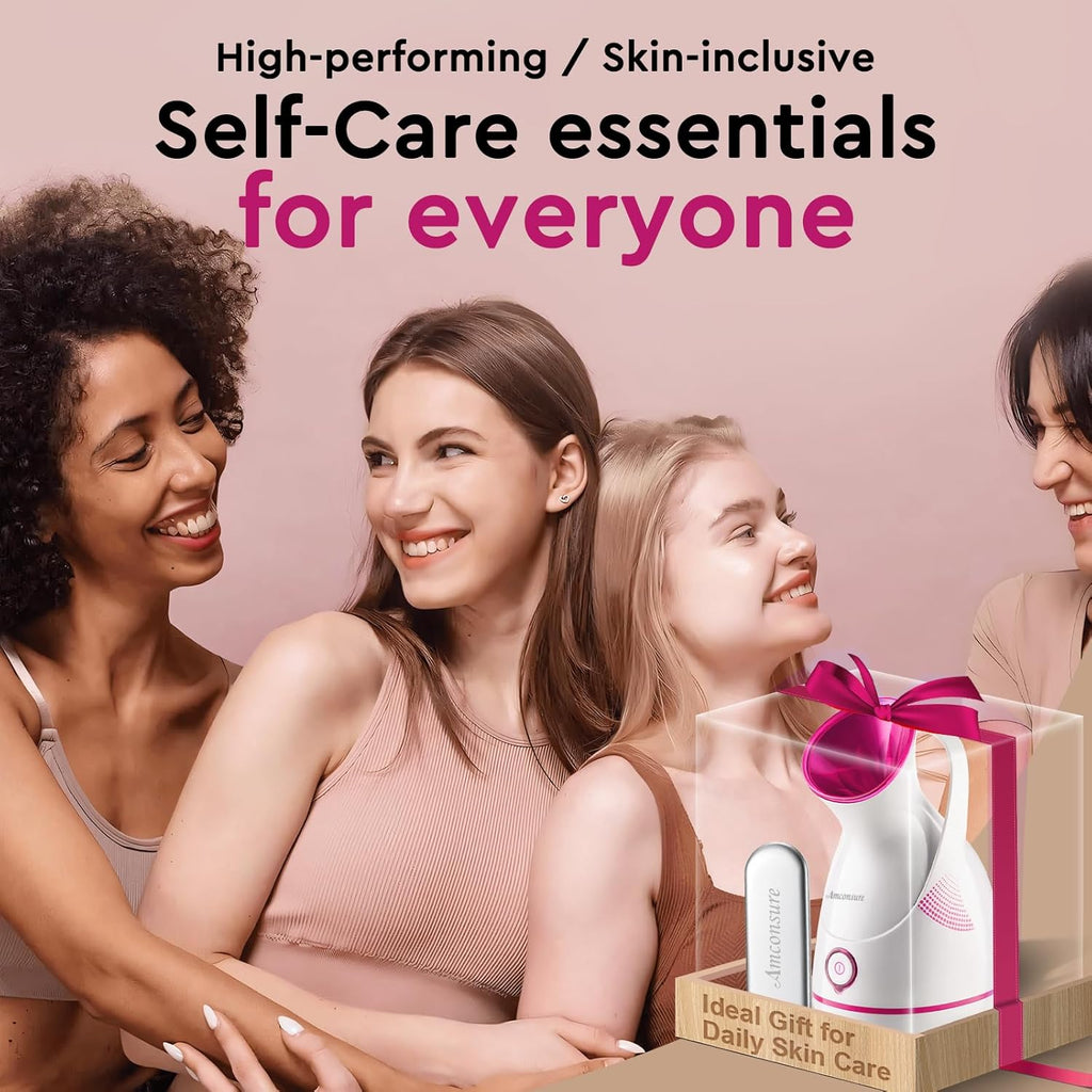 Nano Ionic Facial Steamer with Warm Mist & Pore Cleaning – Includes 5-Piece Skin Tool Kit