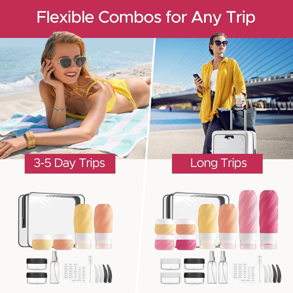 23-Pack Travel Toiletry Bottles Set – TSA Approved & Leak-Proof