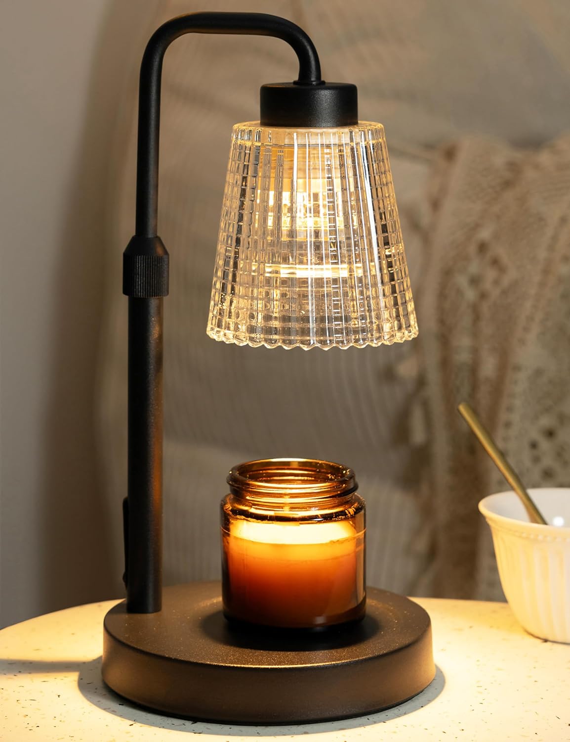 Dimmable Candle Warmer Lamp with Timer – Includes 2 Bulbs, Compatible with Jar Candles