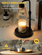 Dimmable Candle Warmer Lamp with Timer – Includes 2 Bulbs, Compatible with Jar Candles