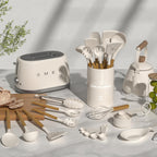 33-Piece Silicone Kitchen Utensil Set – Non-Stick Cooking Tools with Holder & Wooden Handles