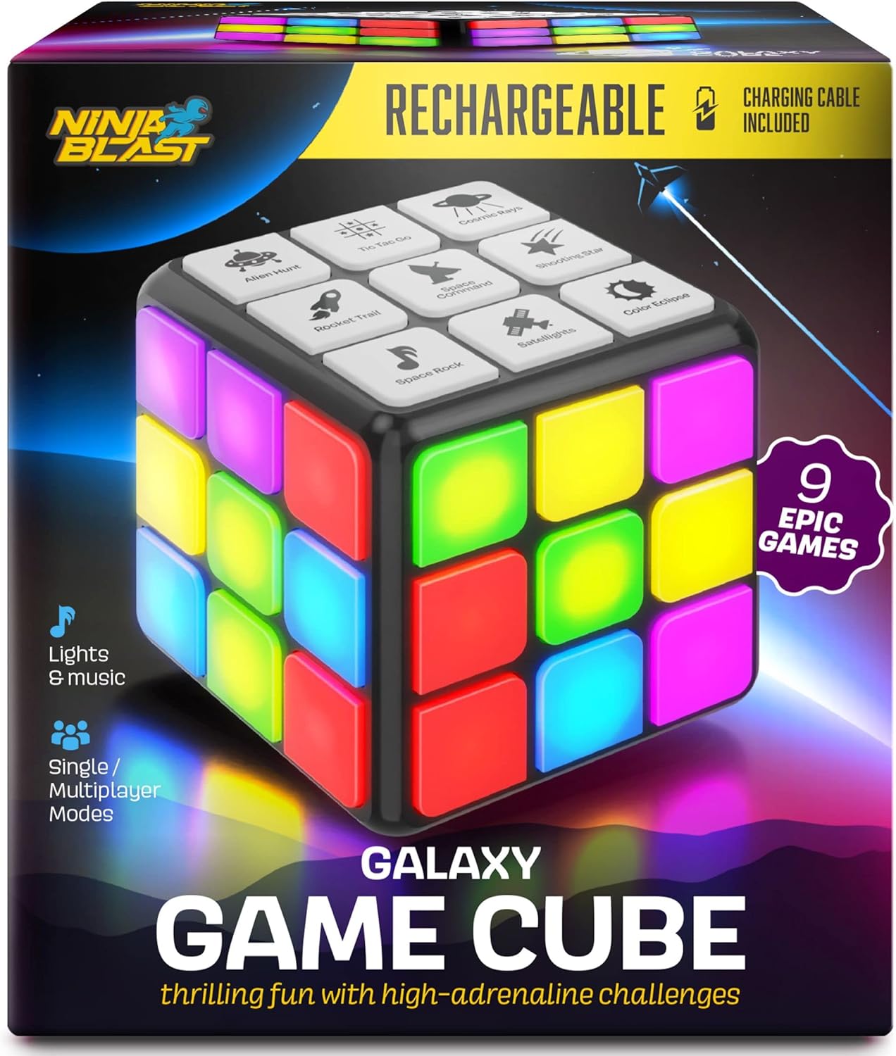 Rechargeable Game Activity Cube – Brain & Memory Toy
