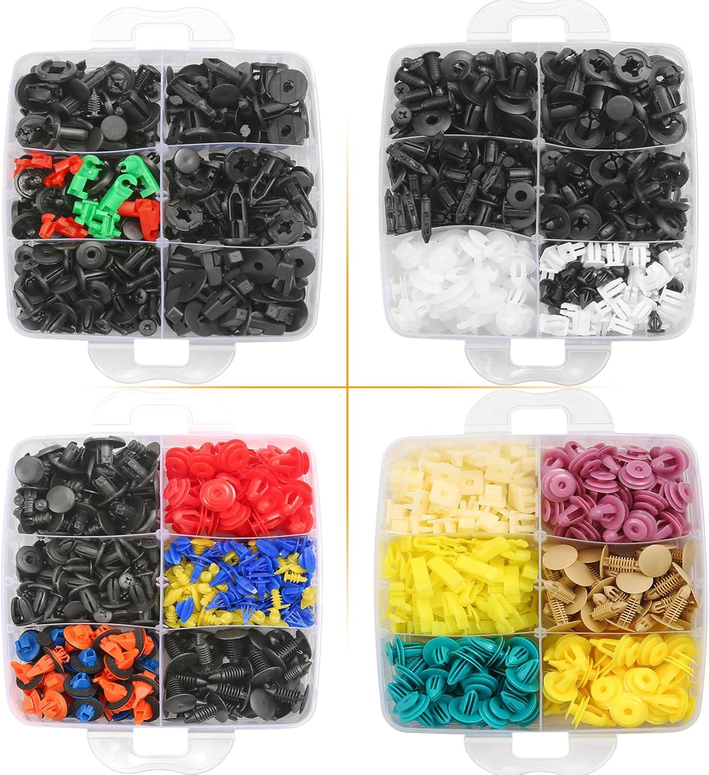 1240pcs Car Retainer Clips Kit – 32 Sizes with Cable Ties & Remover Tool