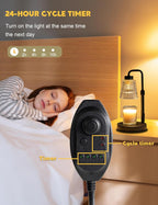 Dimmable Candle Warmer Lamp with Timer – Includes 2 Bulbs, Compatible with Jar Candles