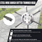 6-Inch Steel Wire Trimmer Brush Head