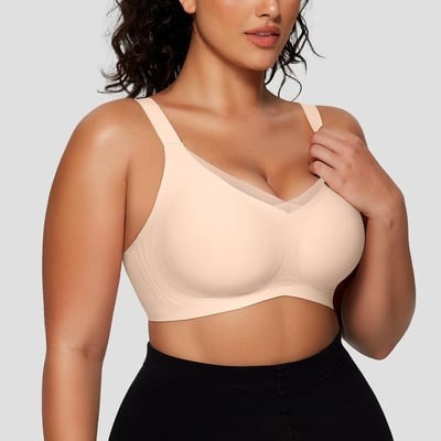 Wireless Mesh V-Neck Bralette for Women