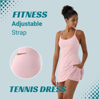 Women's Active Tennis Dress with Built-In Bra & Shorts